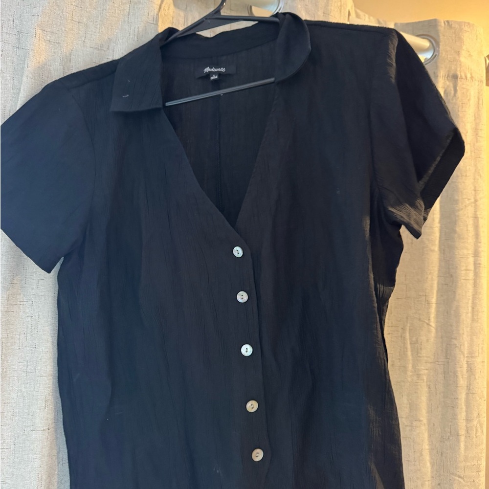 Madewell Black Button-Down Shirt